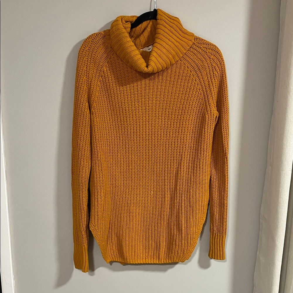 Silence + Noise Golden Cowl Neck Sweater